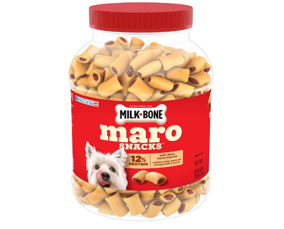 Milk-Bone MaroSnacks Small Dog Treats with Real Bone Marrow, 40 Oz. Canister