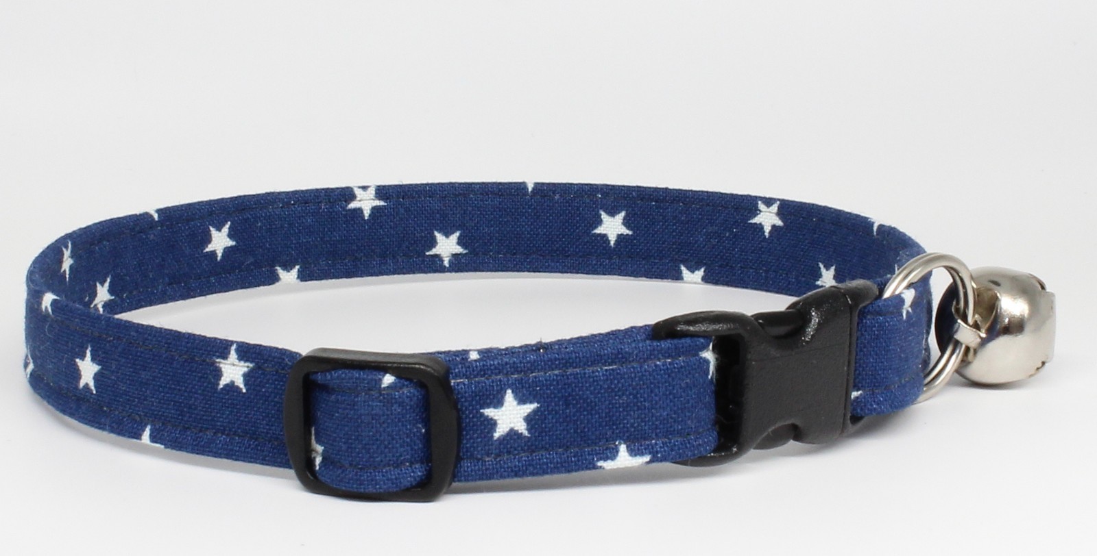 NEW HANDMADE BREAKAWAY CAT COLLAR ~ Navy / White Stars