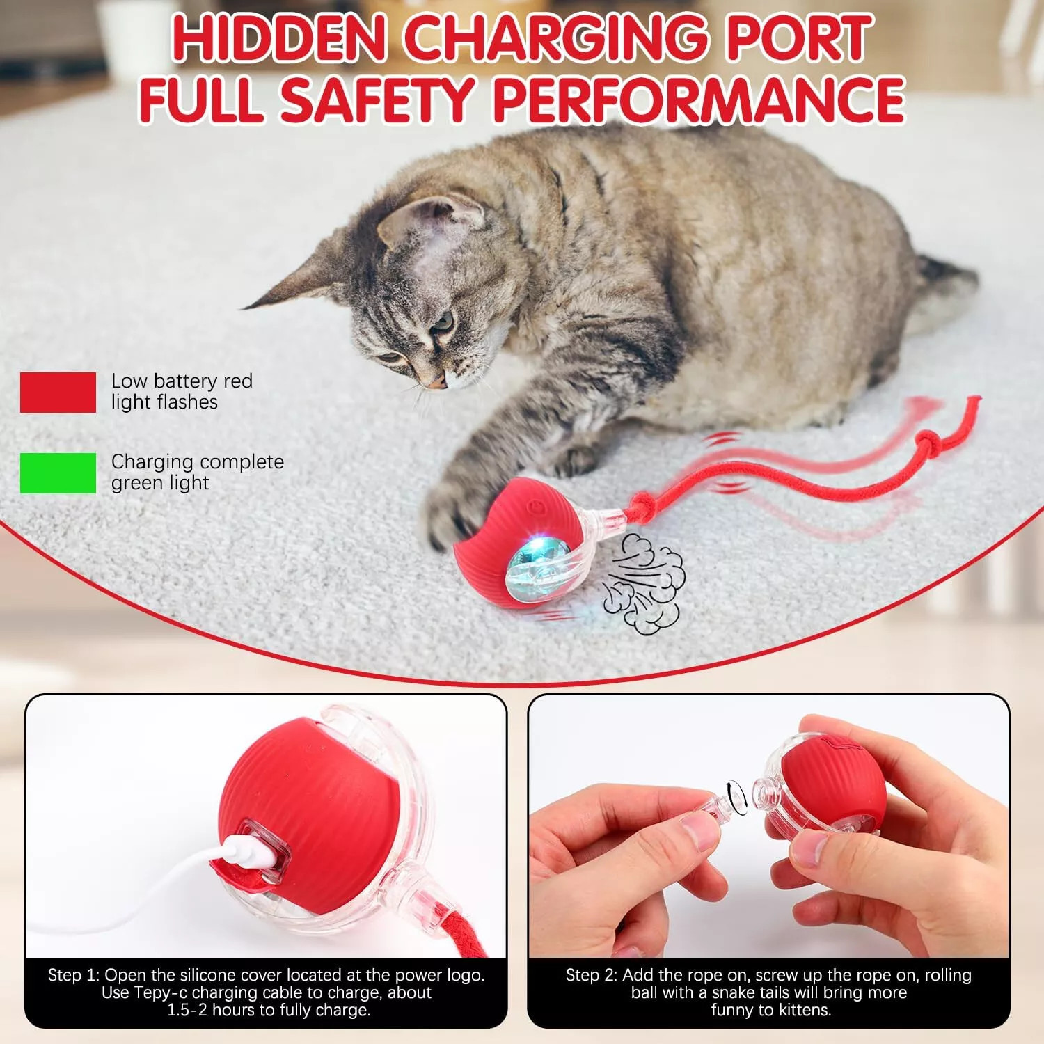 Smart Automatic Rolling Ball – Electric Self-Moving Pet Toy for Cats & Dogs