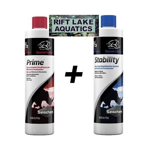 Seachem Prime & Stability Bacteria Conditioner Chlorine/Ammonia Remover 325ml ea