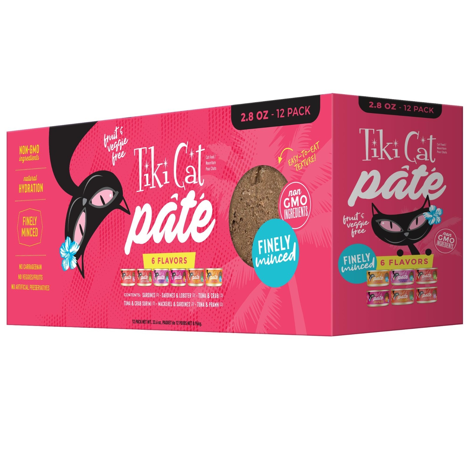 2 PACK Tiki Cat Grill Pâté Wet Cat Food, Variety Pack, 2.8 oz. Cans (12 Count)
