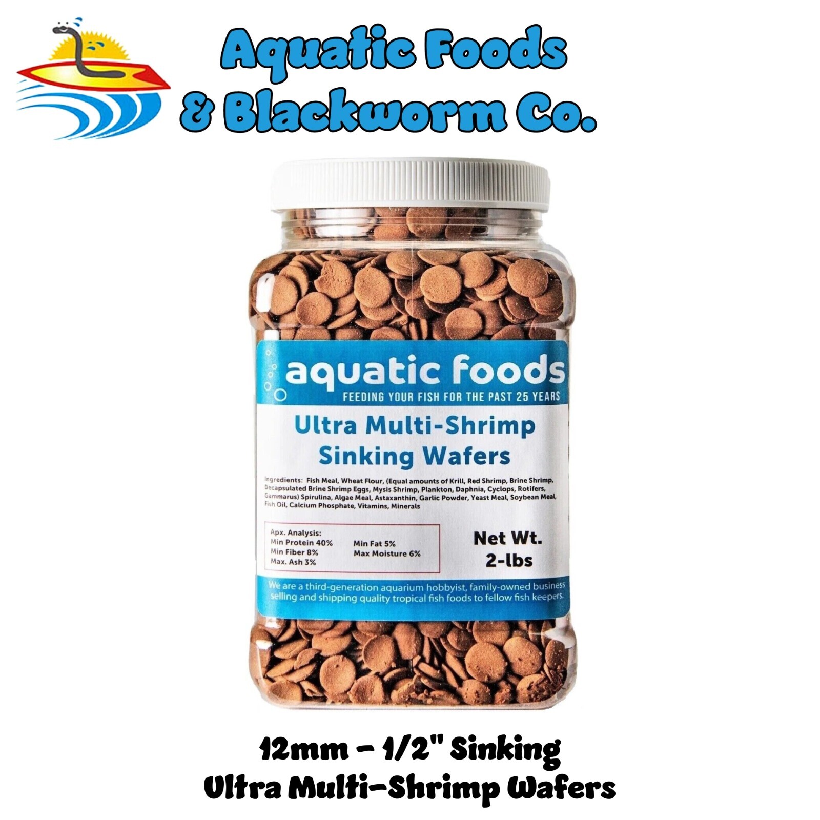 5-lbs Ultra Multi-Shrimp Sinking Wafers, Plecos,Shrimp,Snails, Tropical Fish Jar