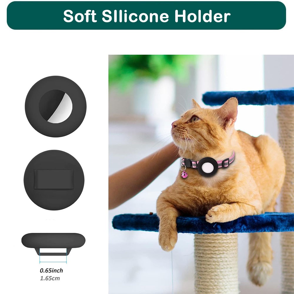1/2 Pack Airtag Cat Dog Pet Collar Reflective Breakaway Safety Device with Bell