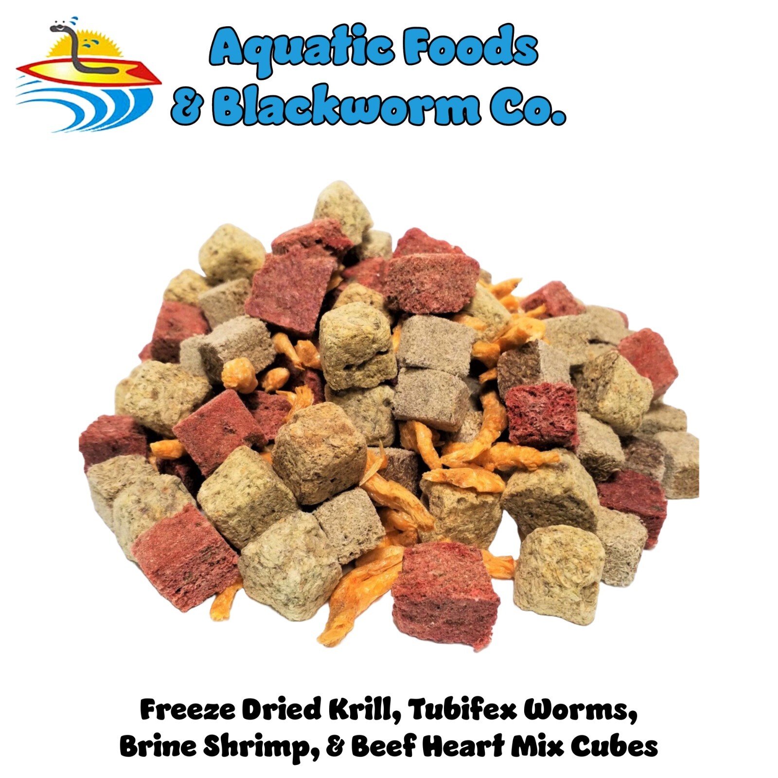 Freeze Dried Mix of Krill, Cubed Tubifex Worm, Brine Shrimp, Beef Heart GB-680