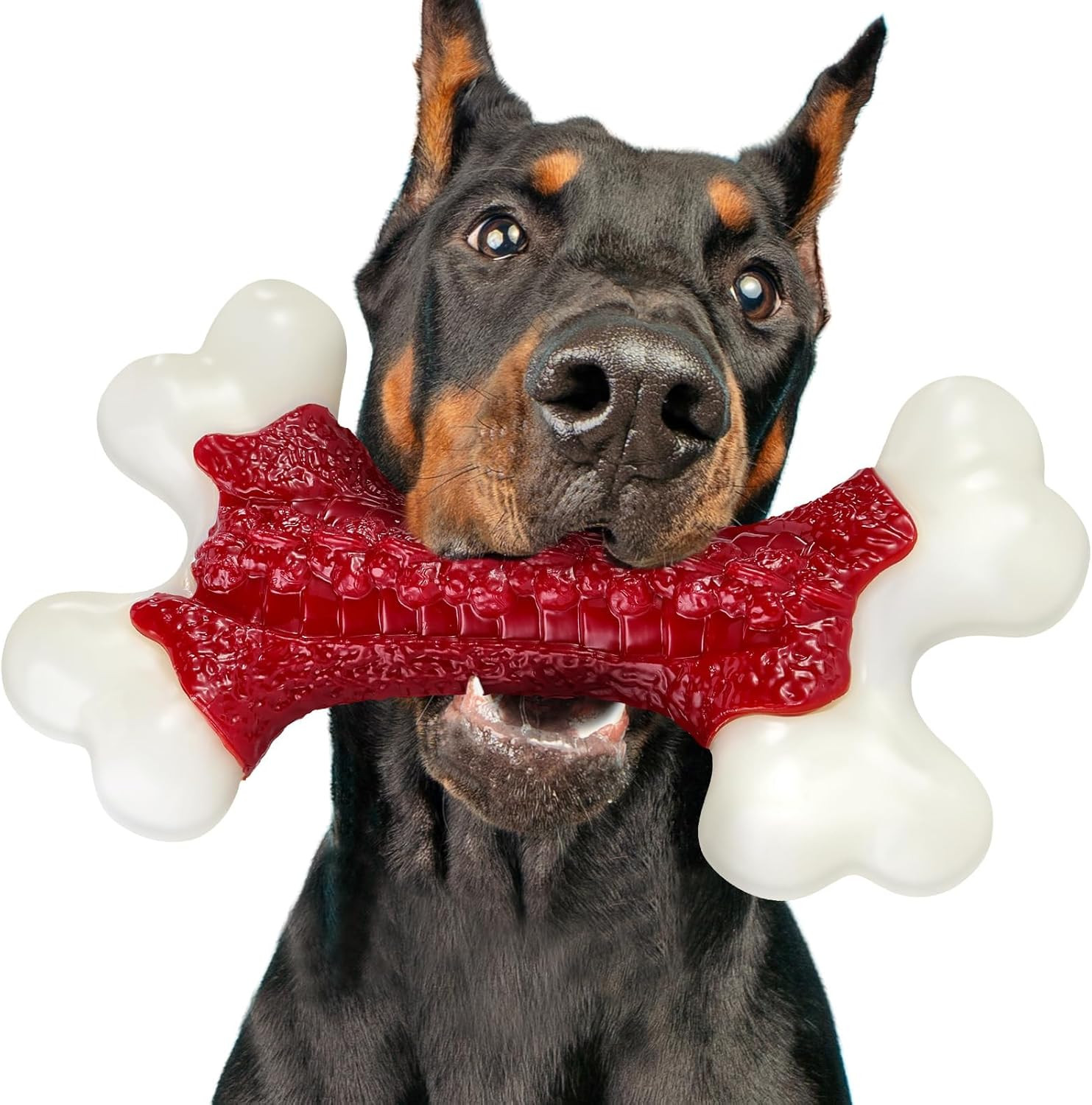 Tough Dog Toys for Aggressive Chewers Large Breed – 8” Beef Flavor Indestructib