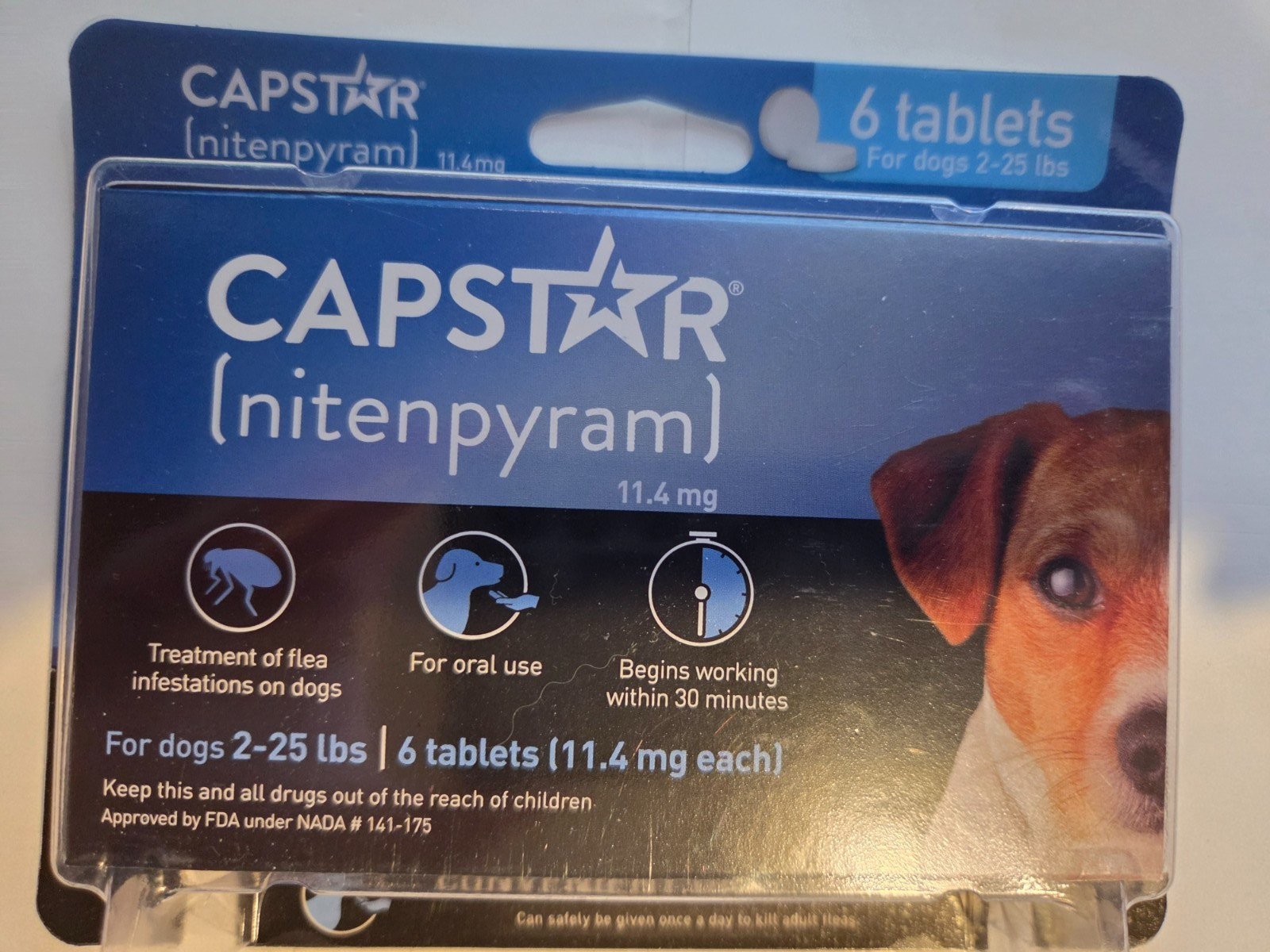 CAPSTAR Fast-Acting Oral Treatment for Small Dogs 2-25 lbs. 6 Tabs Each box