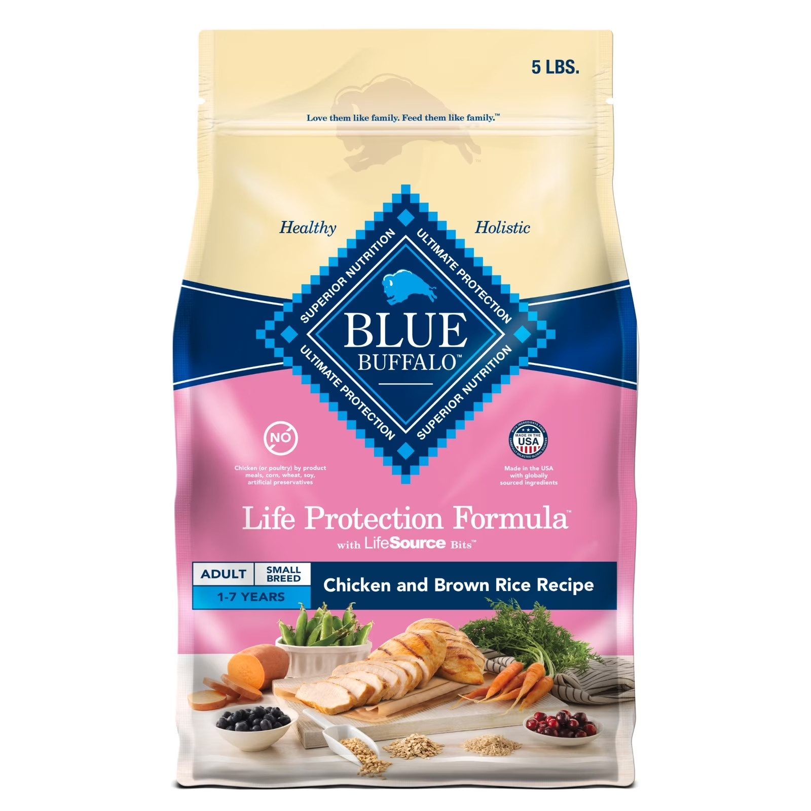 Blue Buffalo Life Protection Small Breed Chicken & Brown Rice Dry Dog Food 5 lb