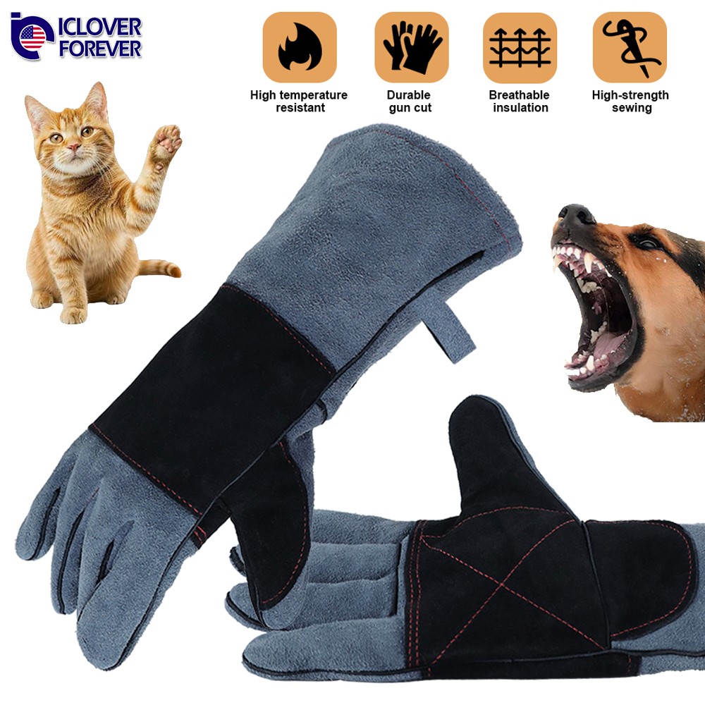 Anti-Bite Gloves Animal Handling Training Protective Mitts for Dogs Cats Reptile