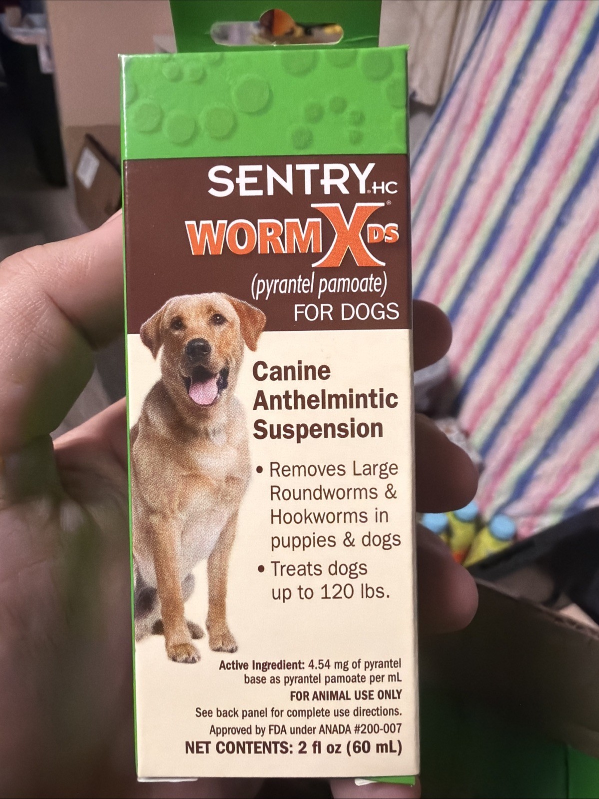 SENTRY HC WormX DS (pyrantel pamoate) Canine Suspension De-wormer Exp 06/24