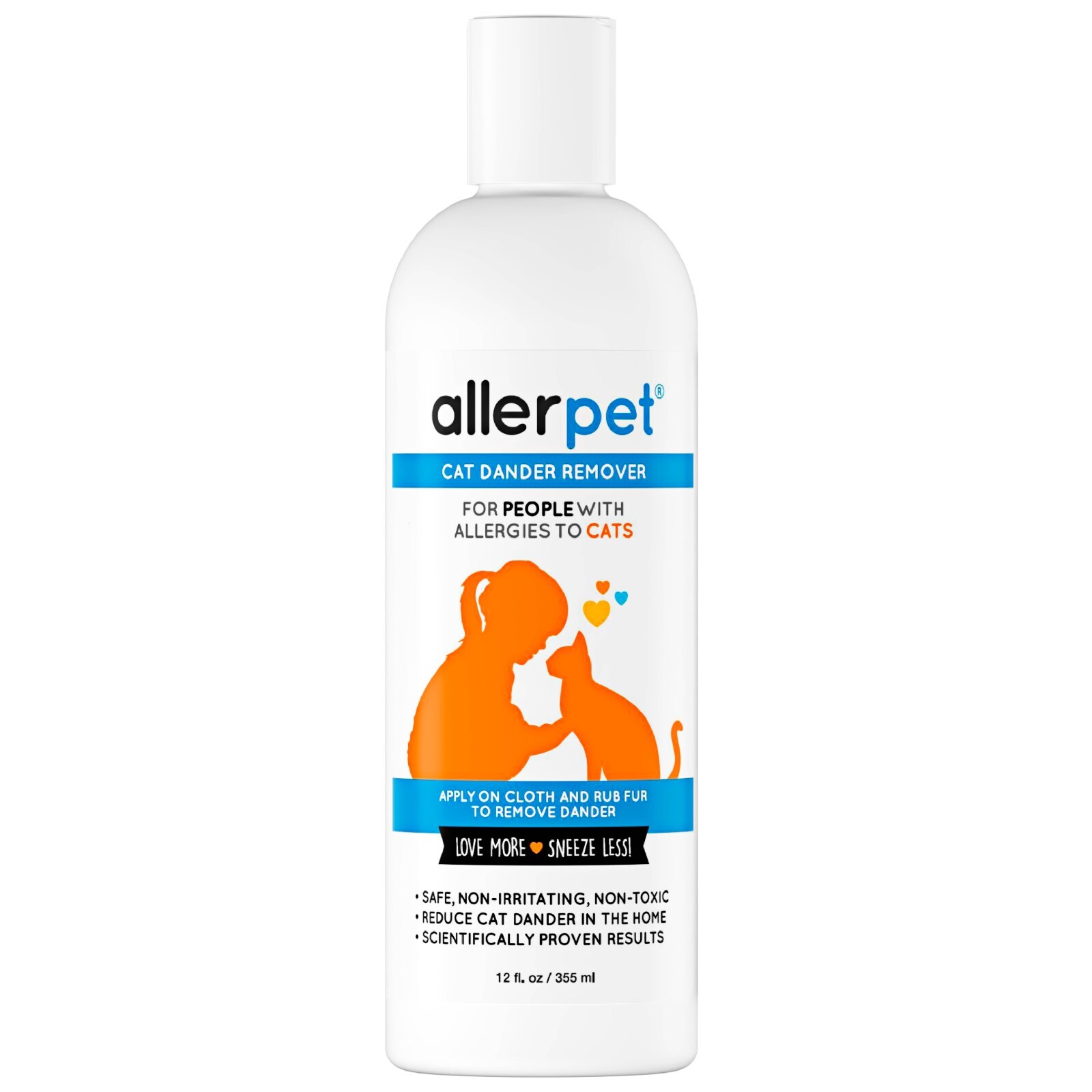 Allerpet 12 Ounce Cat Dander Remover Allergy Relief Allergens Shampoo Allergies
