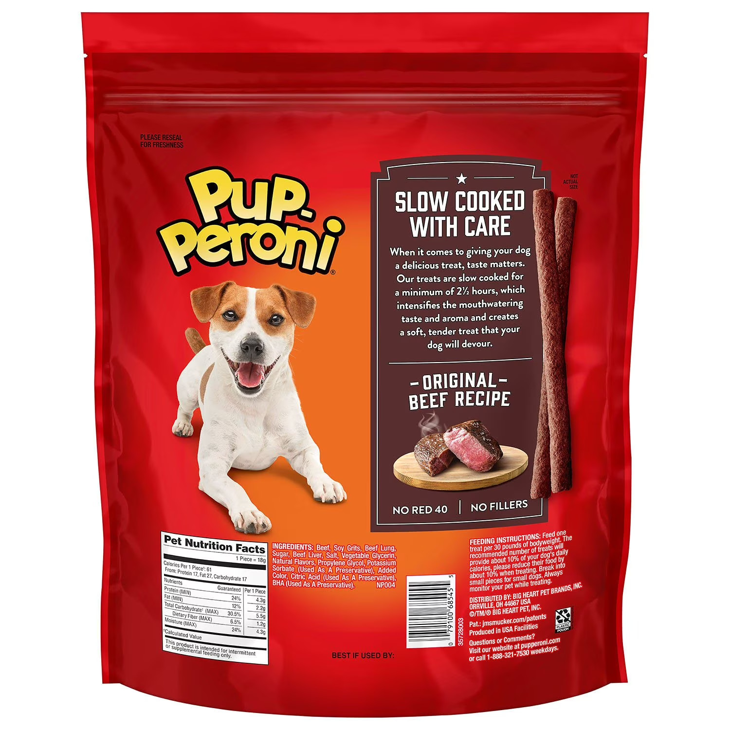 2 PACK Pup-Peroni Dog Snacks, Original Beef Flavor, (46 oz Each) Free Shipping