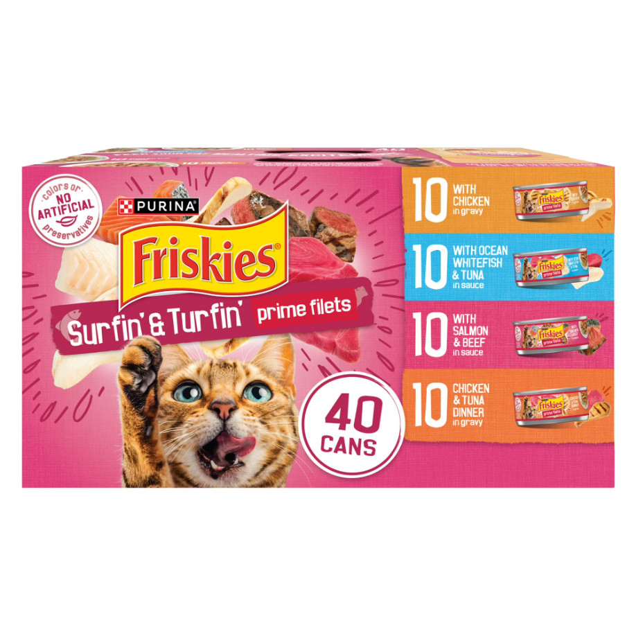 2 Pack Purina Friskies Wet Cat Food Variety Pack Surfin Turfin 5.5 oz