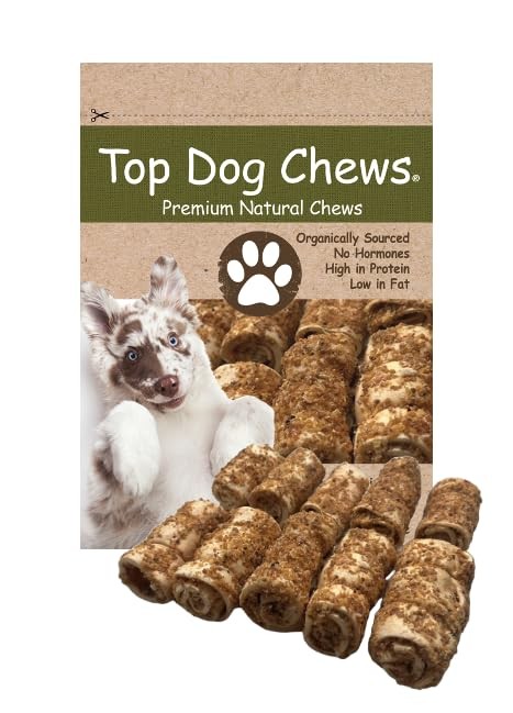 – 3” Mini Cheek Rolls with Bully Dust Sprinkles, 10 Pack, Long Lasting Dog Bo…
