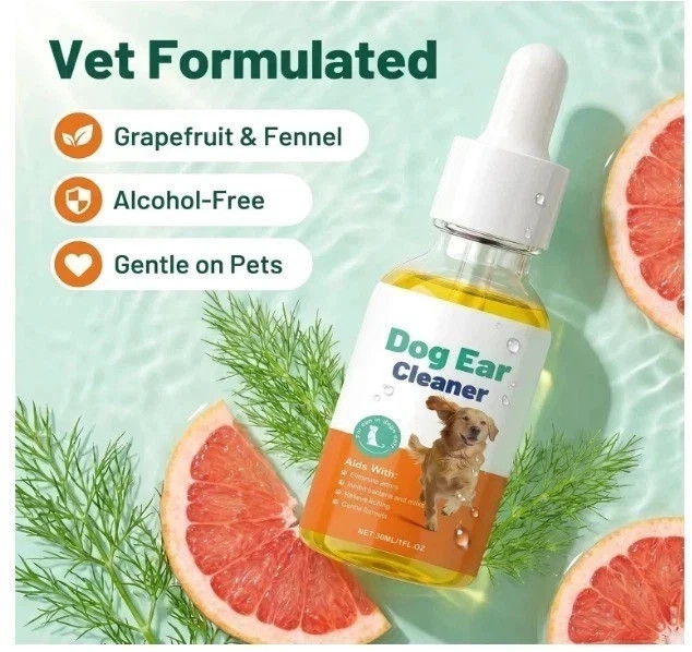 Pup Labs Ear Clear Natural Dog Ear Cleaner for Dogs Ear Wax Cleaning 4oz NEW