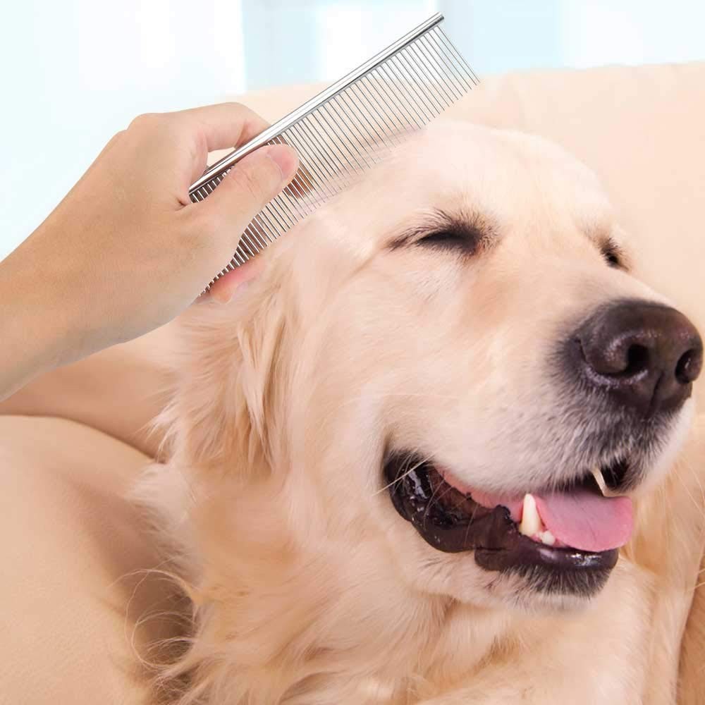 2-Pack Stainless Steel Pet Combs, Gentle Grooming For All Hair Types 6.3/7.4 in
