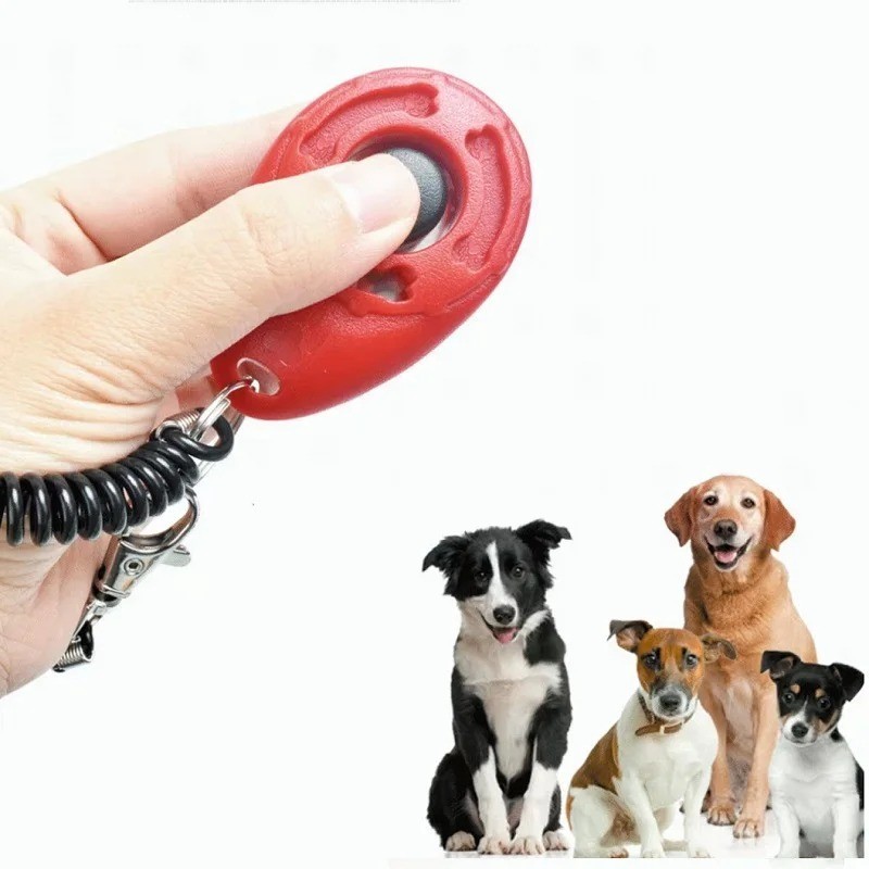 Dog Training Clicker Pet Trainer Adjustable Wrist Strap Sound Keychain Aid Tool