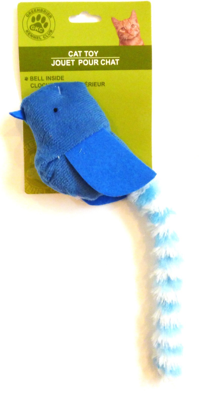 GKC Plush Furry Bird Cat Toy w Bell 12″ Green Red Blue Purple ~ Choice
