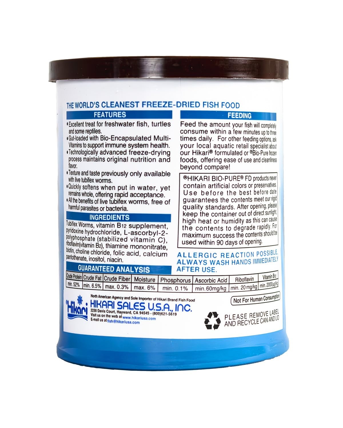 Hikari Bio-Pure Freeze Dried Tubifex Worms for 1 count (Pack of 1), No Color