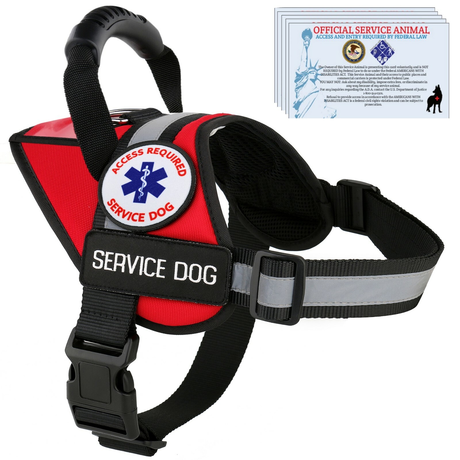 Service Dog Harness Vest Reflective – Patches – Waterproof ALL ACCESS CANINE™