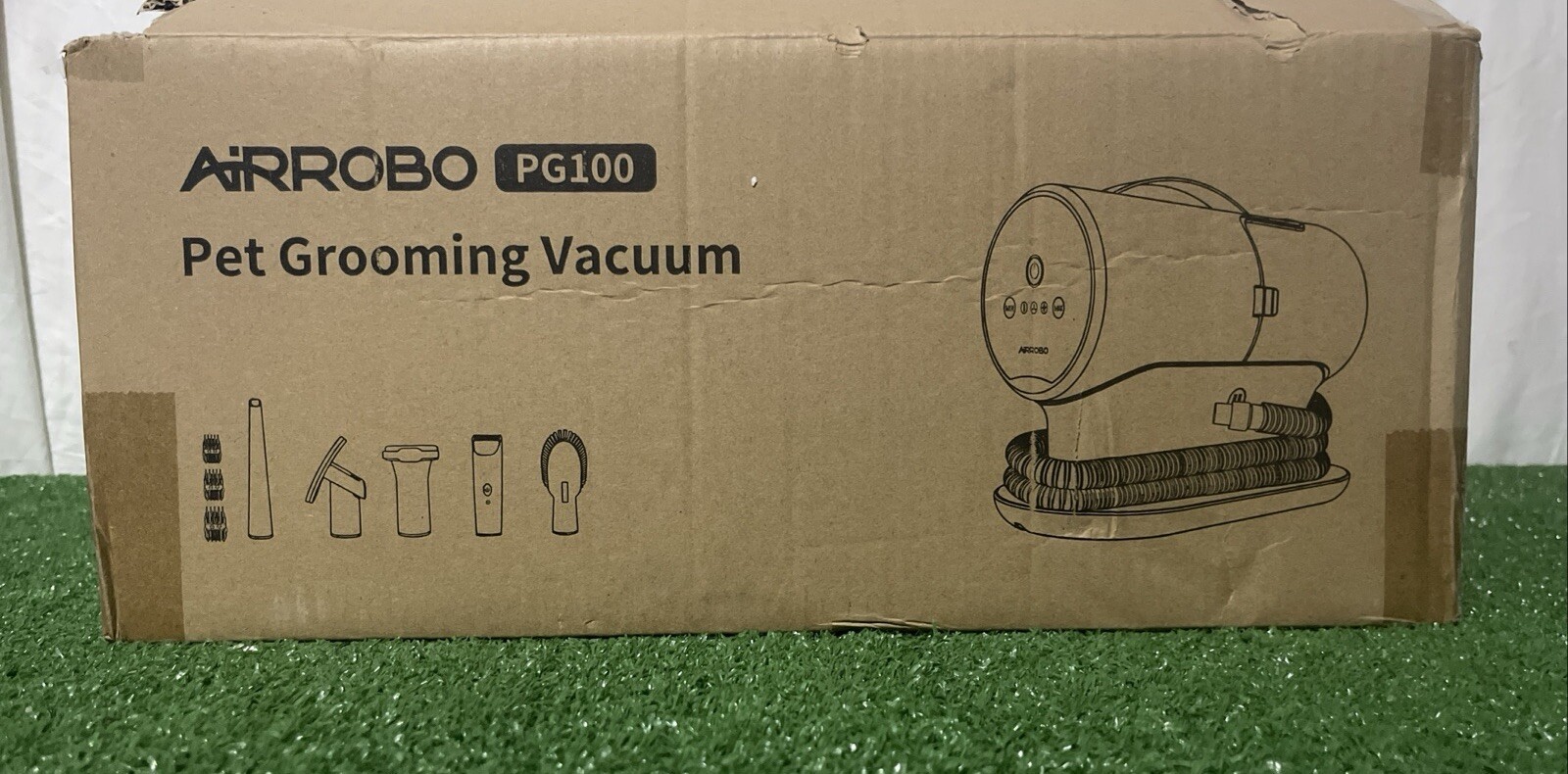 AIRROBO PG100 Pet Grooming Vacuum with 5 Grooming Tools-12000Pa Suction Power