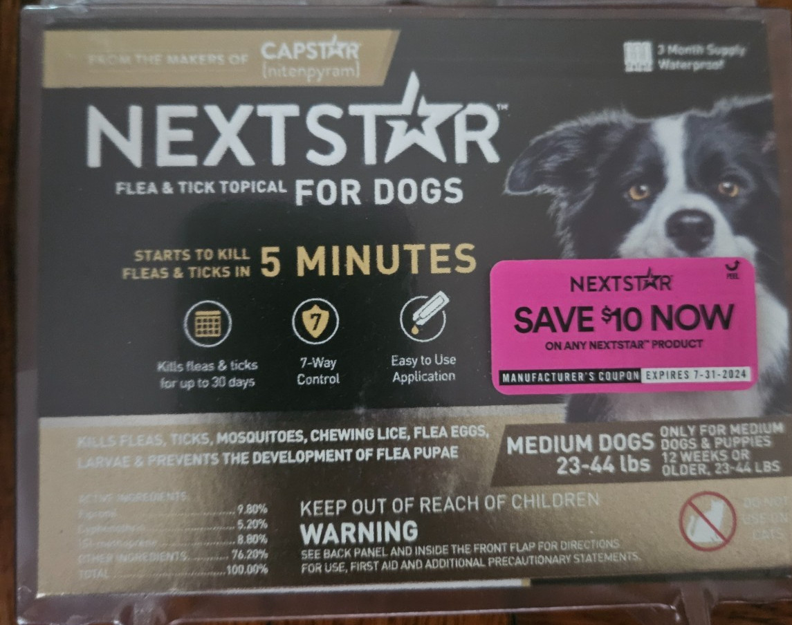 Nextstar Flea And Tick Medium Dog 3 Medium Supply. New!