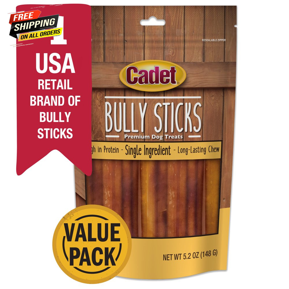 Cadet Bully Sticks Dog Treats 5.2 Oz. Value Pack Free Shipping ✅
