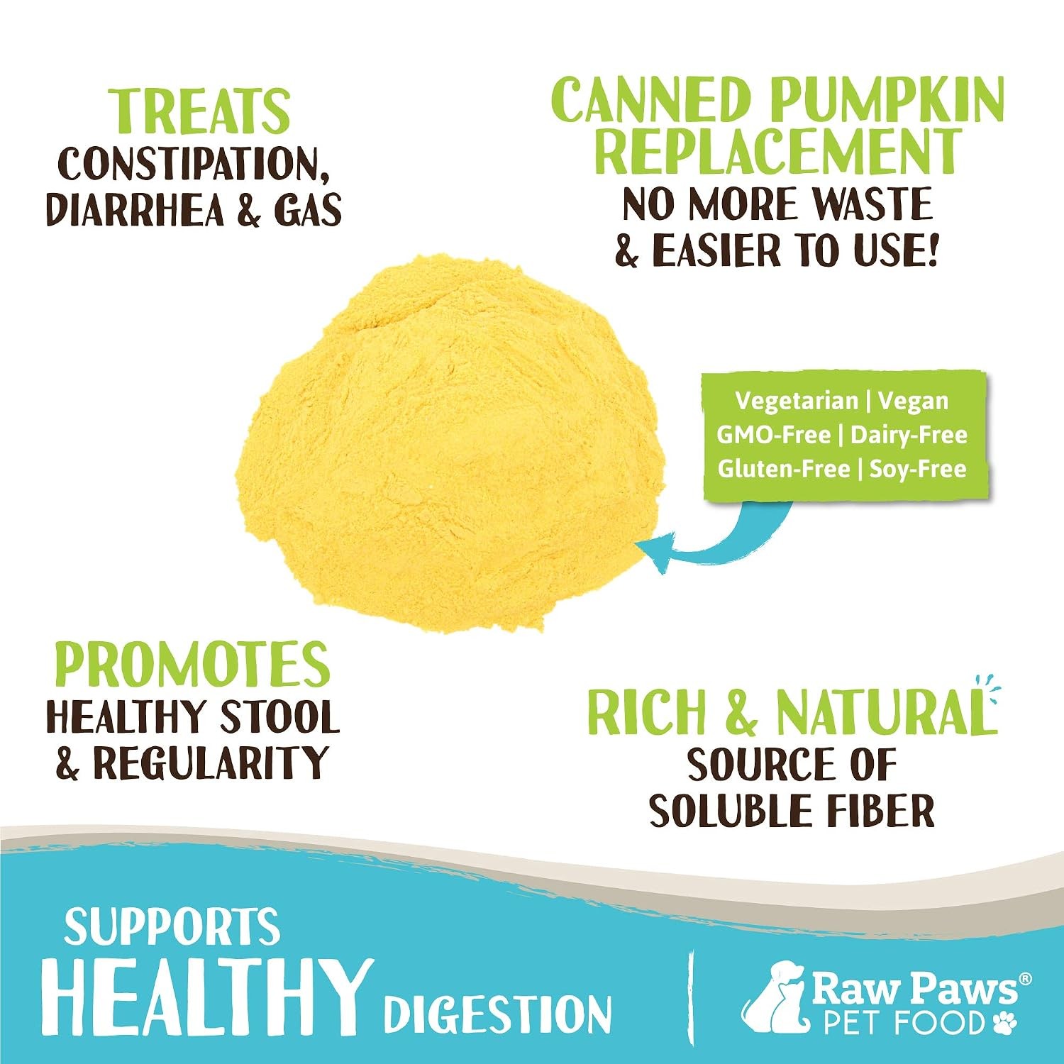 Raw Organic Pumpkin Powder 4oz for Dog & Cat Digestion Fiber Supplement