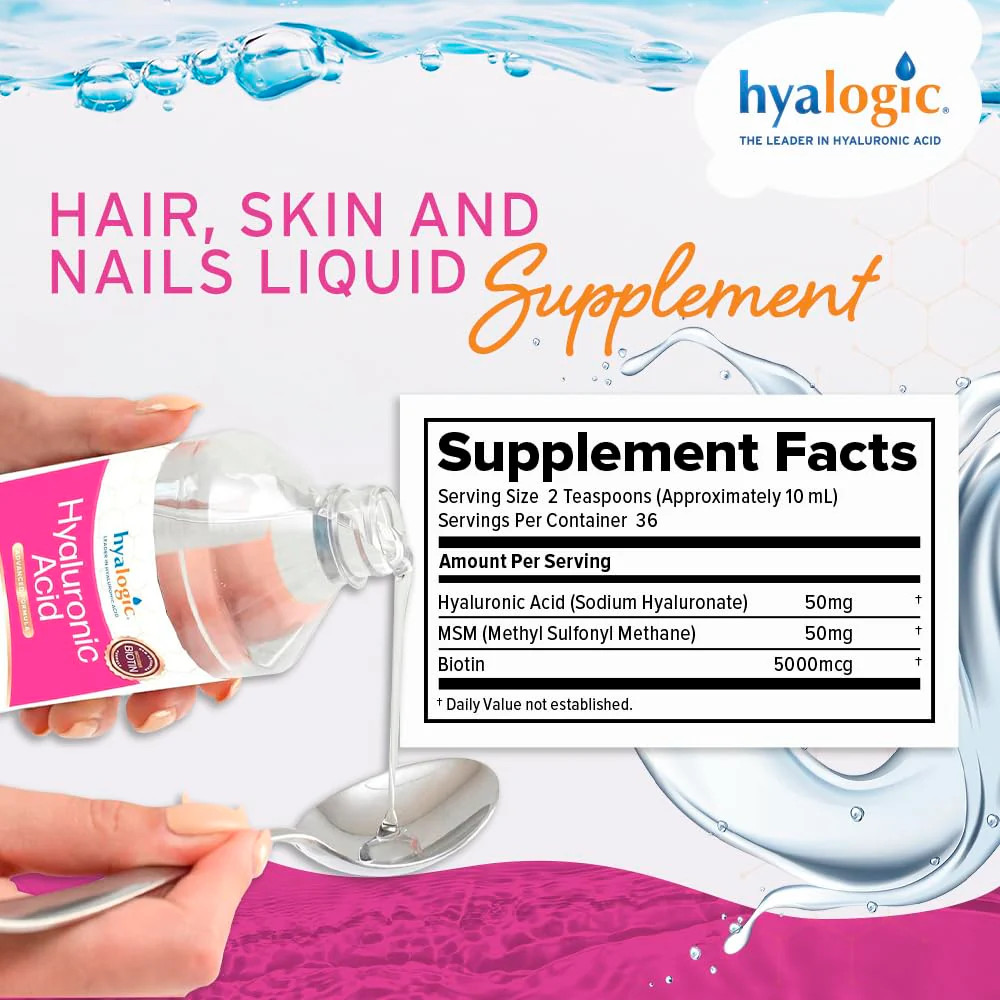 Hyalogic Liquid Hyaluronic Acid Supplement 12 oz