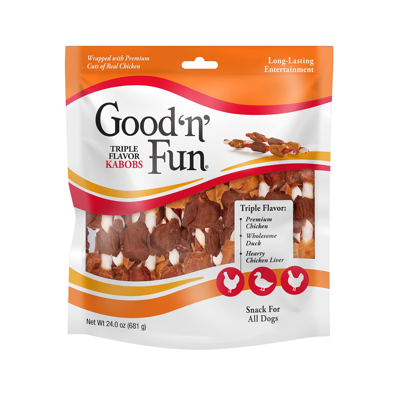 Good ‘n’ Fun Kabobs Long-Lasting Dog Treat, 1.5 Pound (Pack of 1), No Color