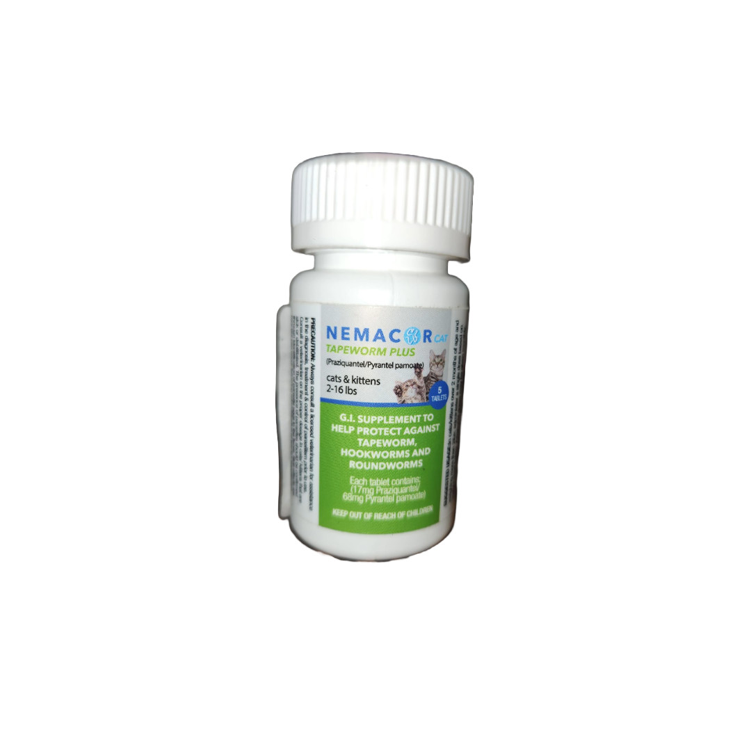 Nemacor Cat Tapeworm Plus Vanilla/Yeast Size:5 Count Exp 11/30/27- FREE SHIPPING
