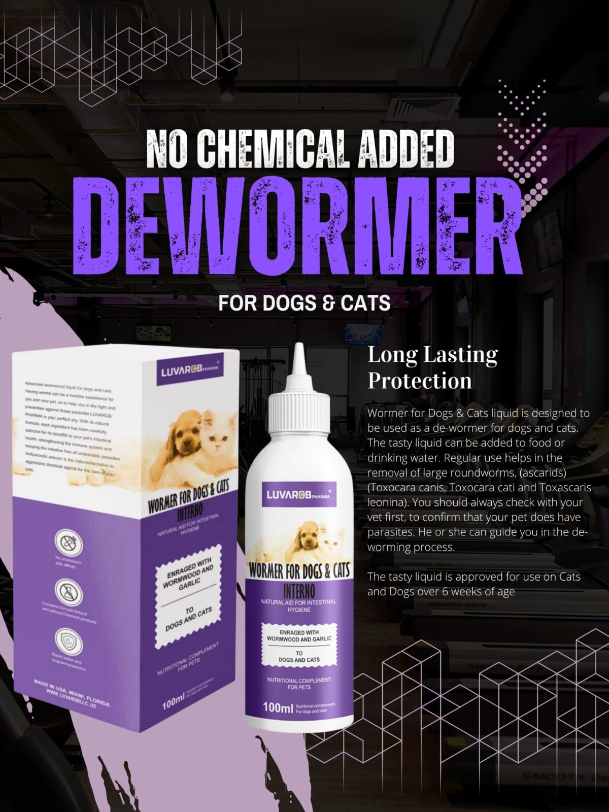 LUVAROB Natural Dewormer for Dog DEPUROL 100ml ANTIPARASITIC FOR CANINE DOGS