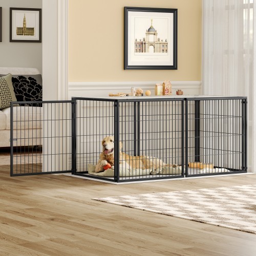 Dog cage Large dog cage 63.7-inch medium-sized dog bed puppy enclosure