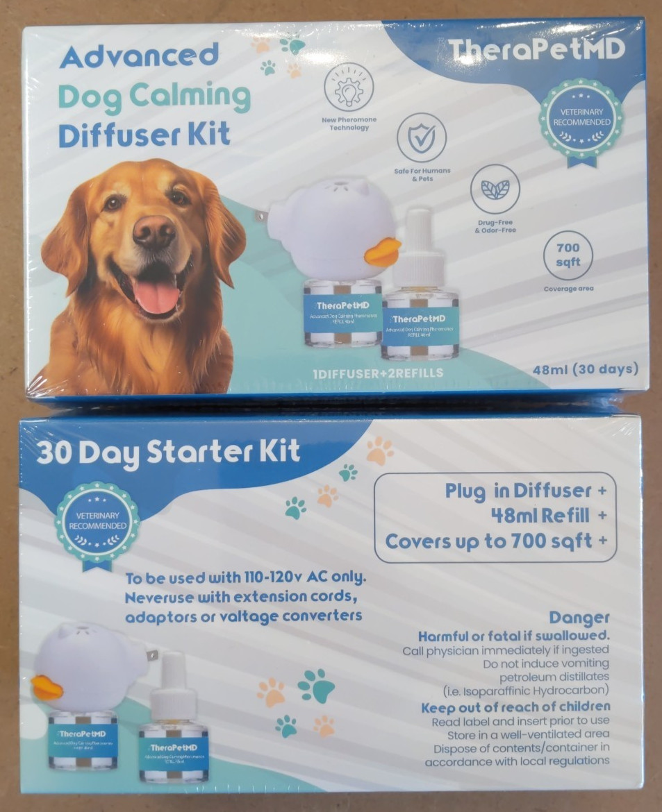 2 TheraPetMD Advanced Dog Calming Diffuser Kit 1 Diffuser 2 Refill 48ml 30 Days