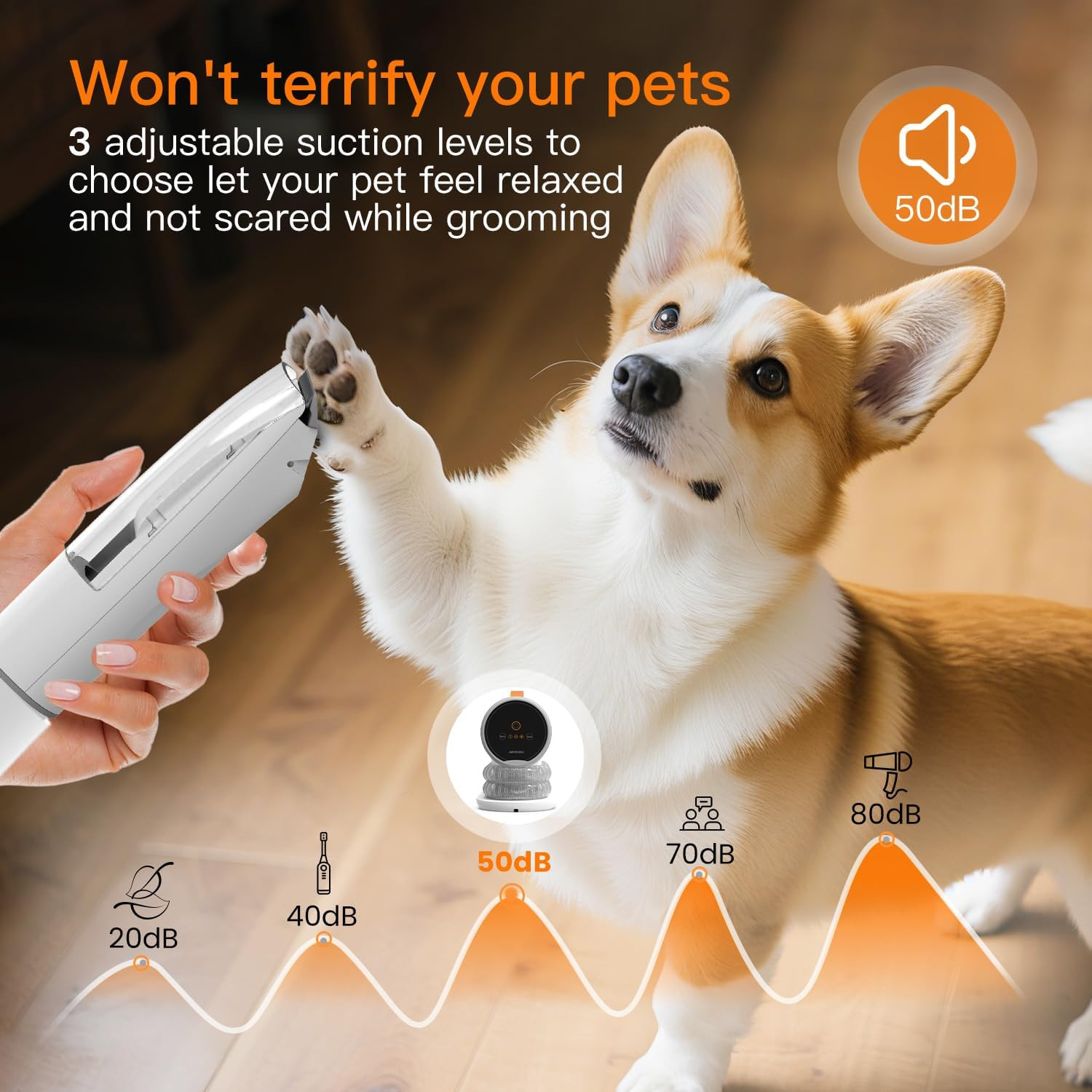 Dog Grooming Vacuum Kit,12000Pa Strong Pet Vacuum for Shedding,Grooming Hai,Quie