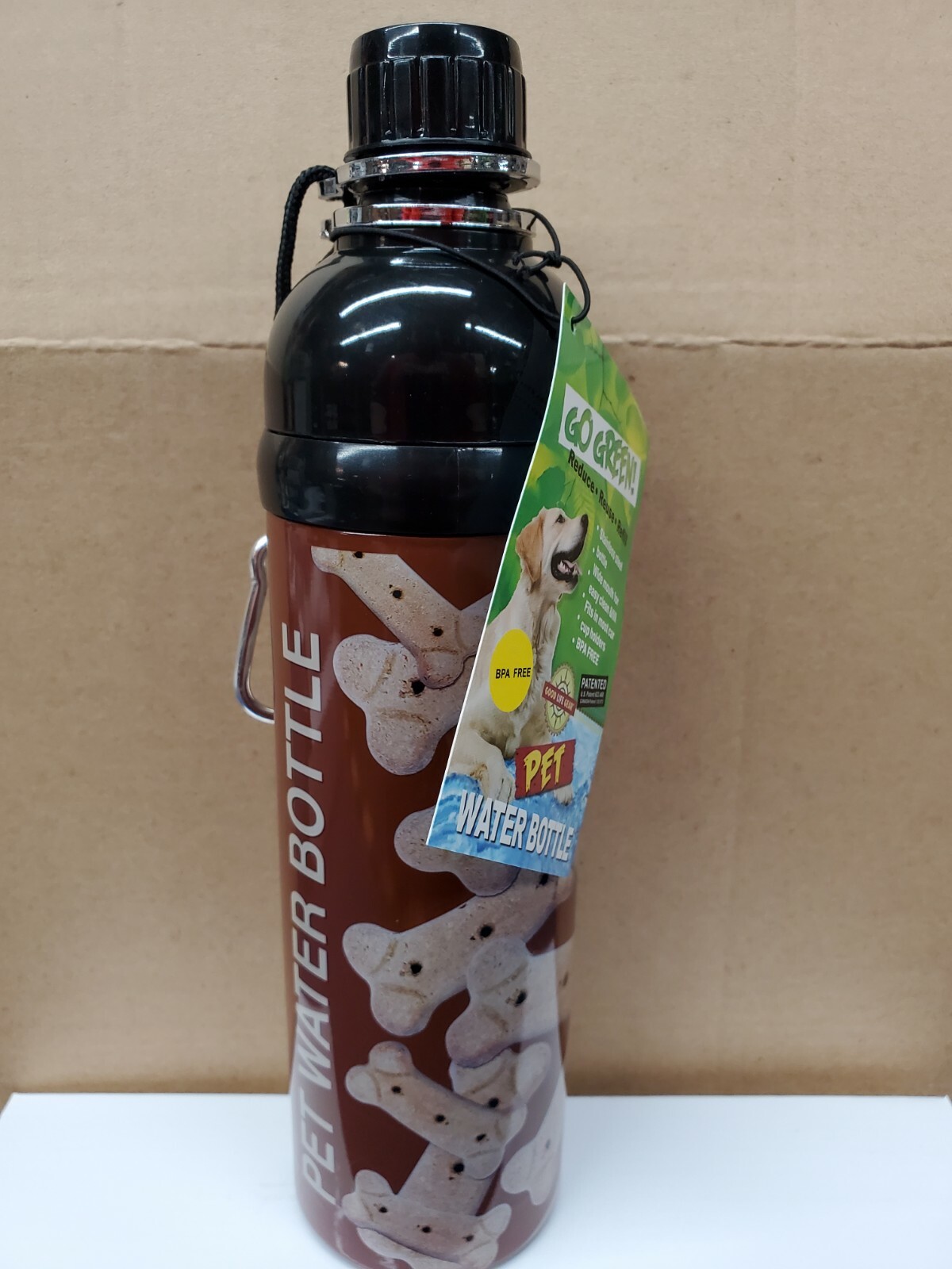 24 oz. Puppy Bones Stainless Steel Pet Dog Water Bottle – Good Life BPA-Free