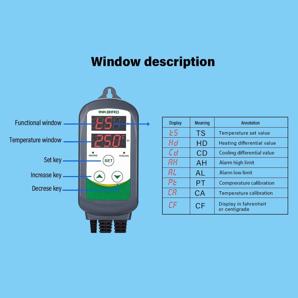 Temperature Cooling Thermostats ITC-308S With Aquarium Probe Controller Heating