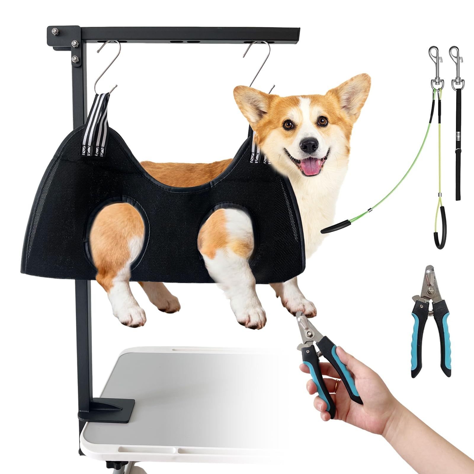 Professional Dog Grooming Arm Kit Adjustable Hammock Fits Small/Medium Pets