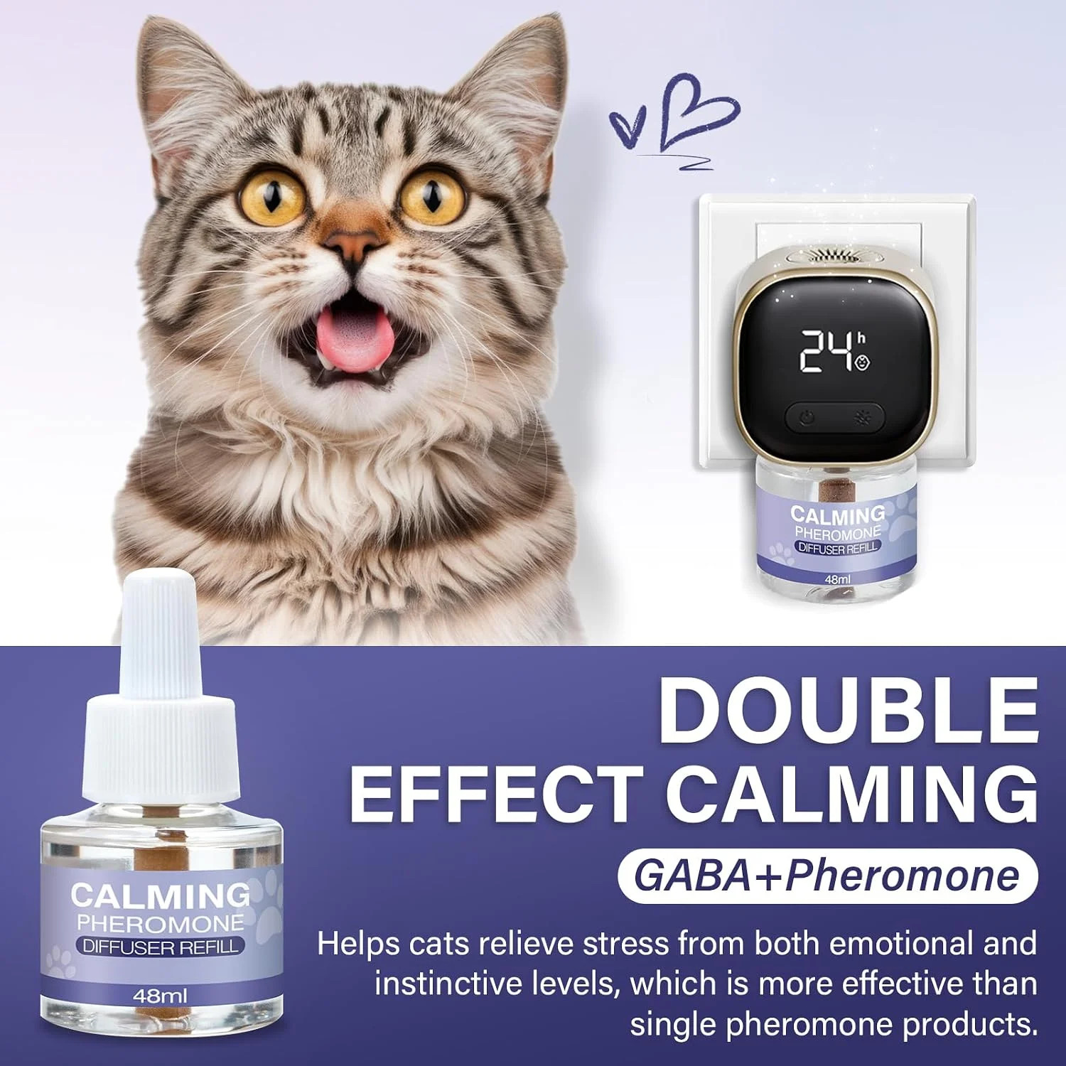 Cat Calming Diffuser Refill 4 Pack Pheromone Diffuser to Calm Cats 120 Days Effe