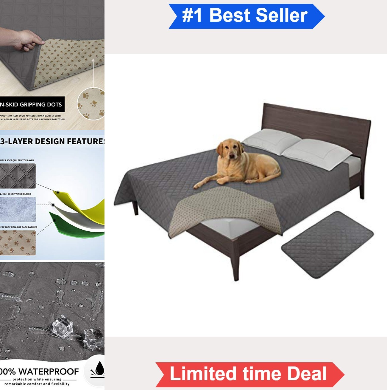 Waterproof Dog Bed Cover Non-Slip Pet Blanket 68×82 inch Couch Protector