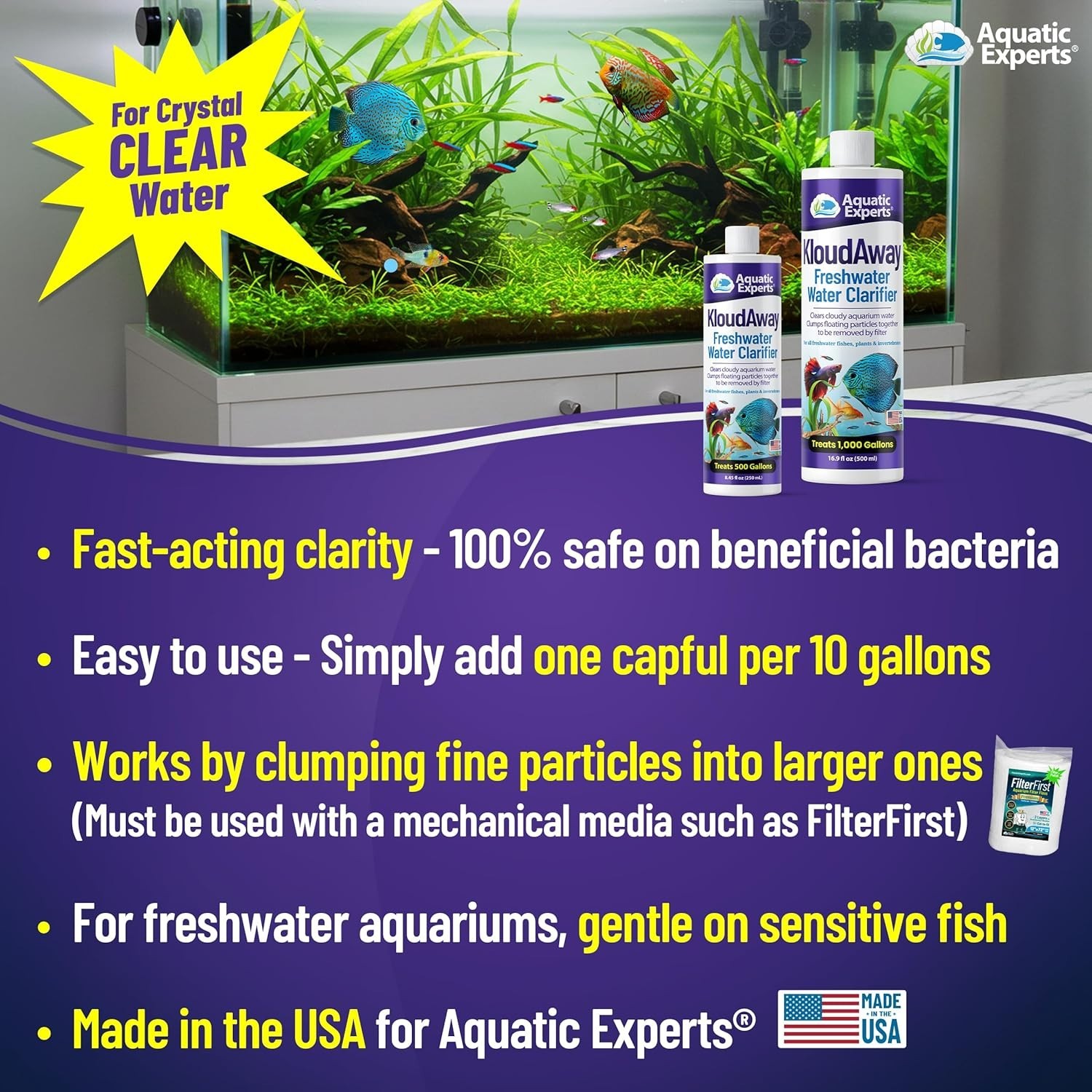 KloudAway 500 ml Aquarium Water Clarifier – Fast-Acting Cloudy Water Solution