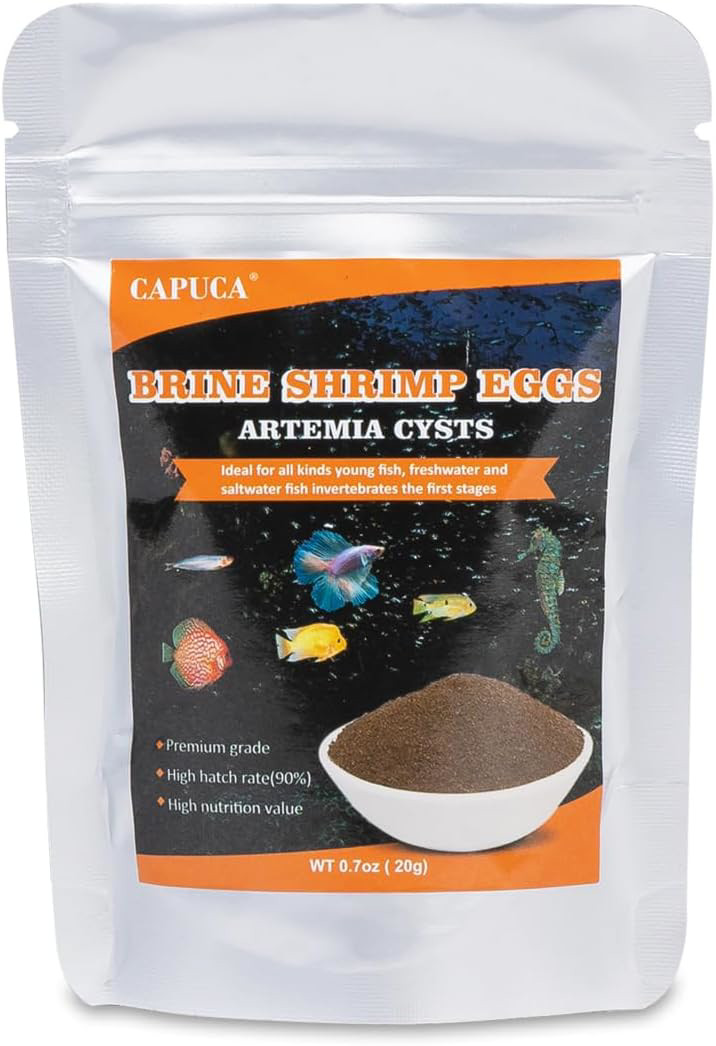 Brine Shrimp Eggs Fish Food – 0.7 OZ Sea Monkey Eggs 90% Hatch Rate Premium A