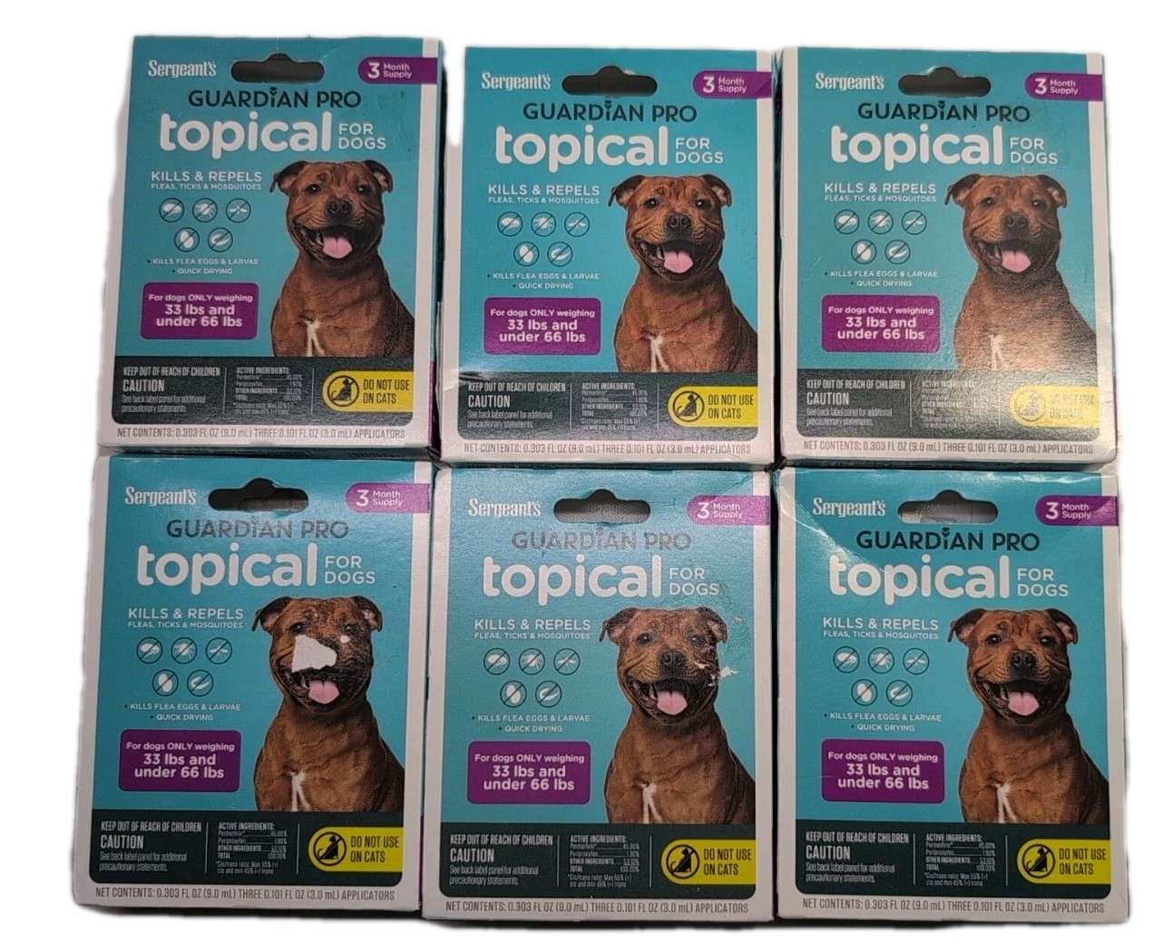6 Sergeant’s Guardian Pro Topical Treatment for Dogs over 33 lbs & under 66 Lbs