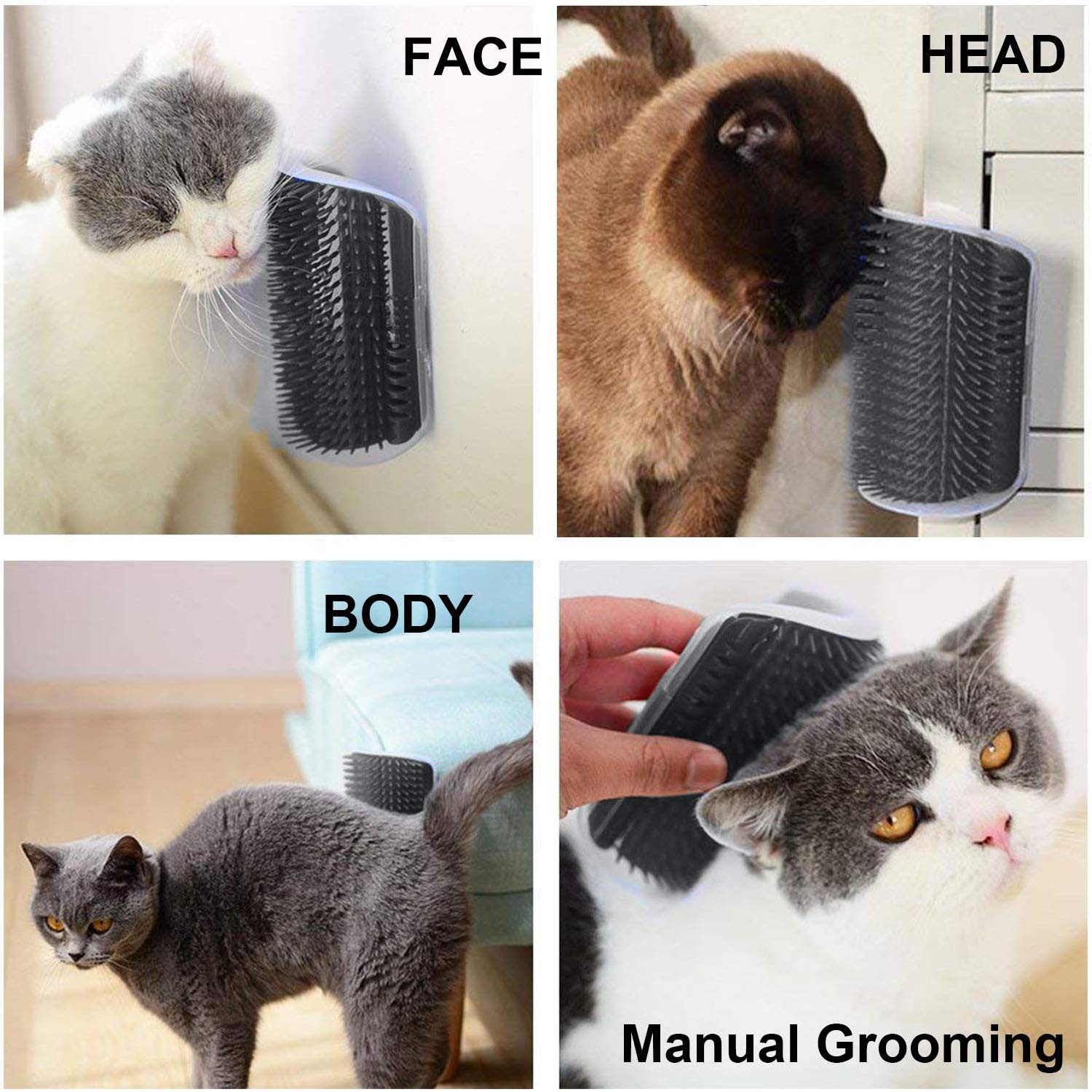 3.0 Softer Cat Self Groomer with Catnip, Dog Cat Corner Groomer,Wall Corner