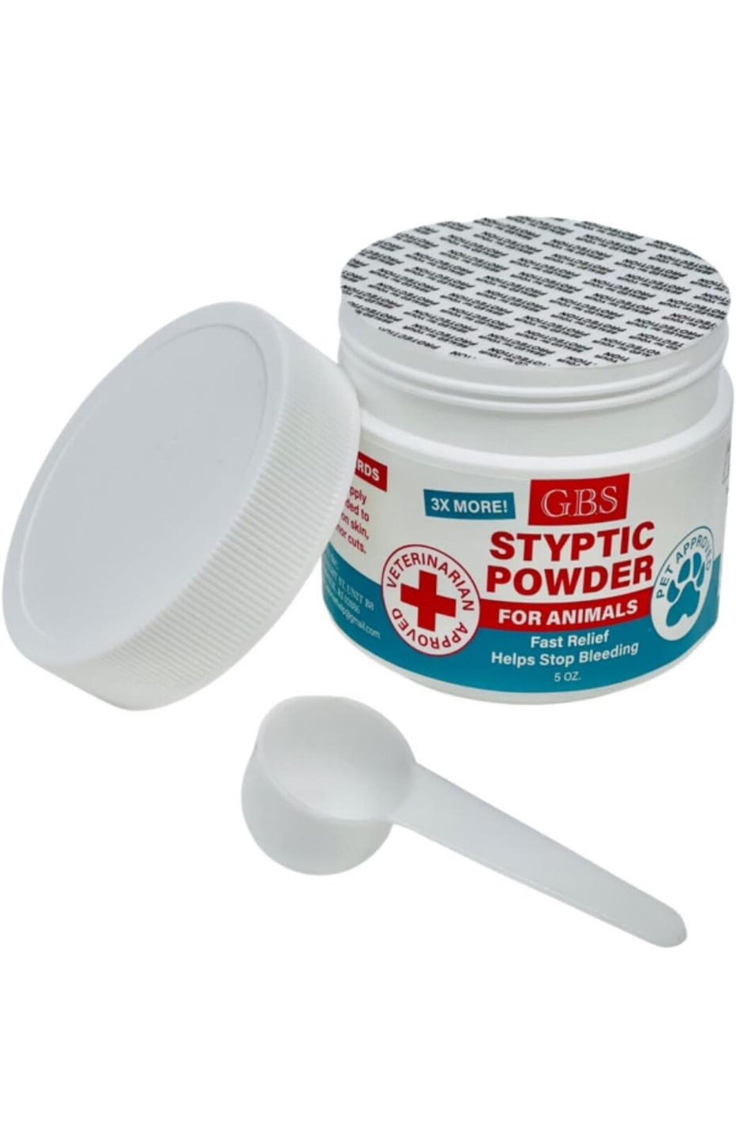 Alum Styptic Powder for Pet Dogs, Cats, & Other Animals 5 Oz Quick Stop Bleeding