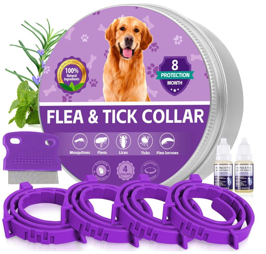 4-Pack Dog Flea & Tick Collar Waterproof 32 Months Protection
