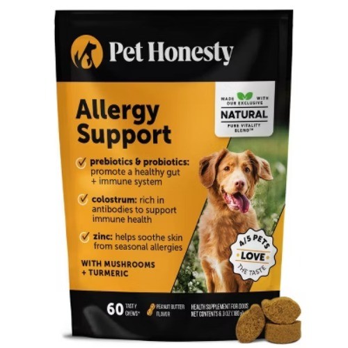 Pet Honesty Allergy Support Peanut Butter Flavor Supplement for Dog – 60ct