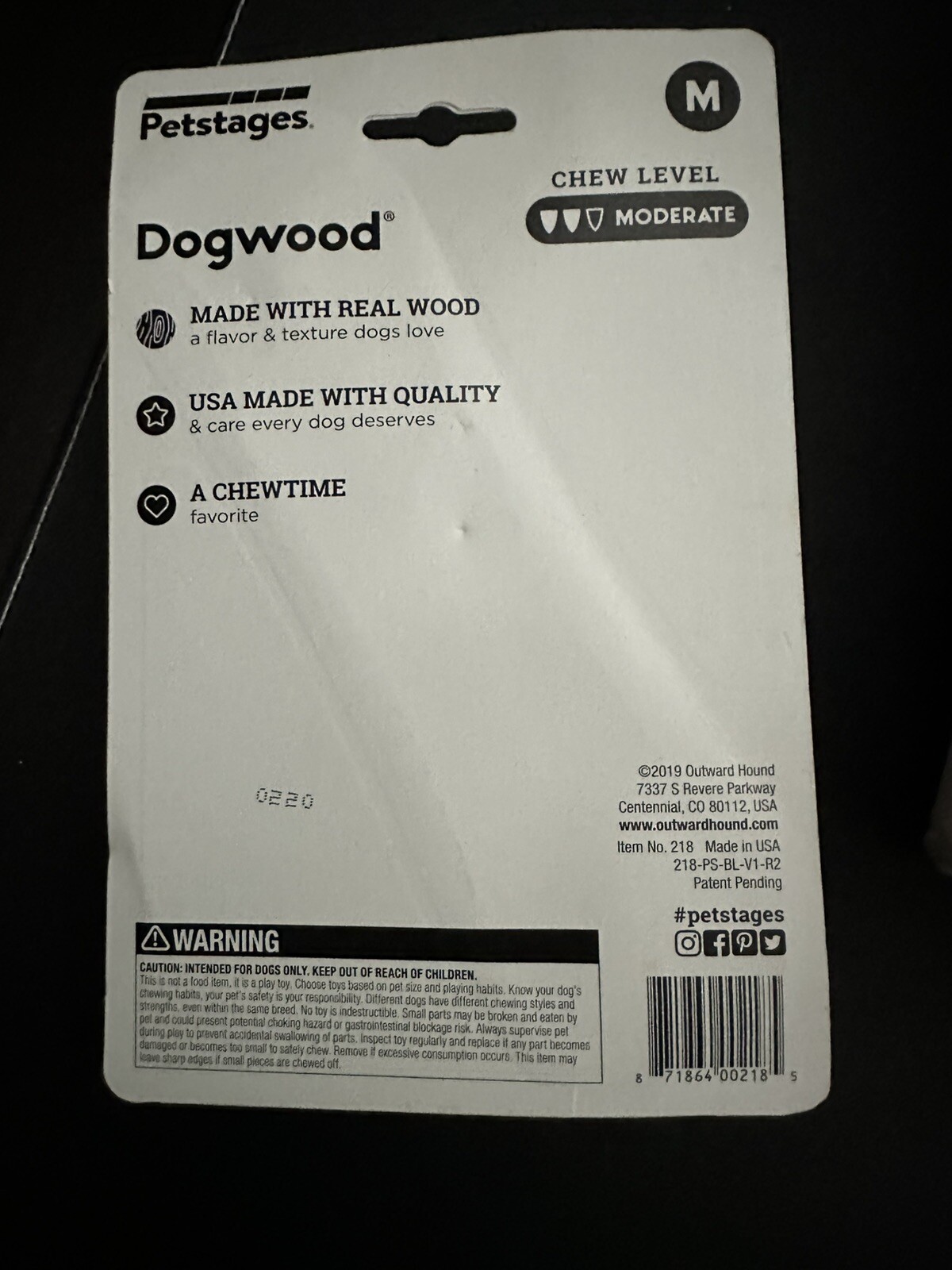 New Petstages Dogwood Wood Dog Moderate Chew Toy Medium