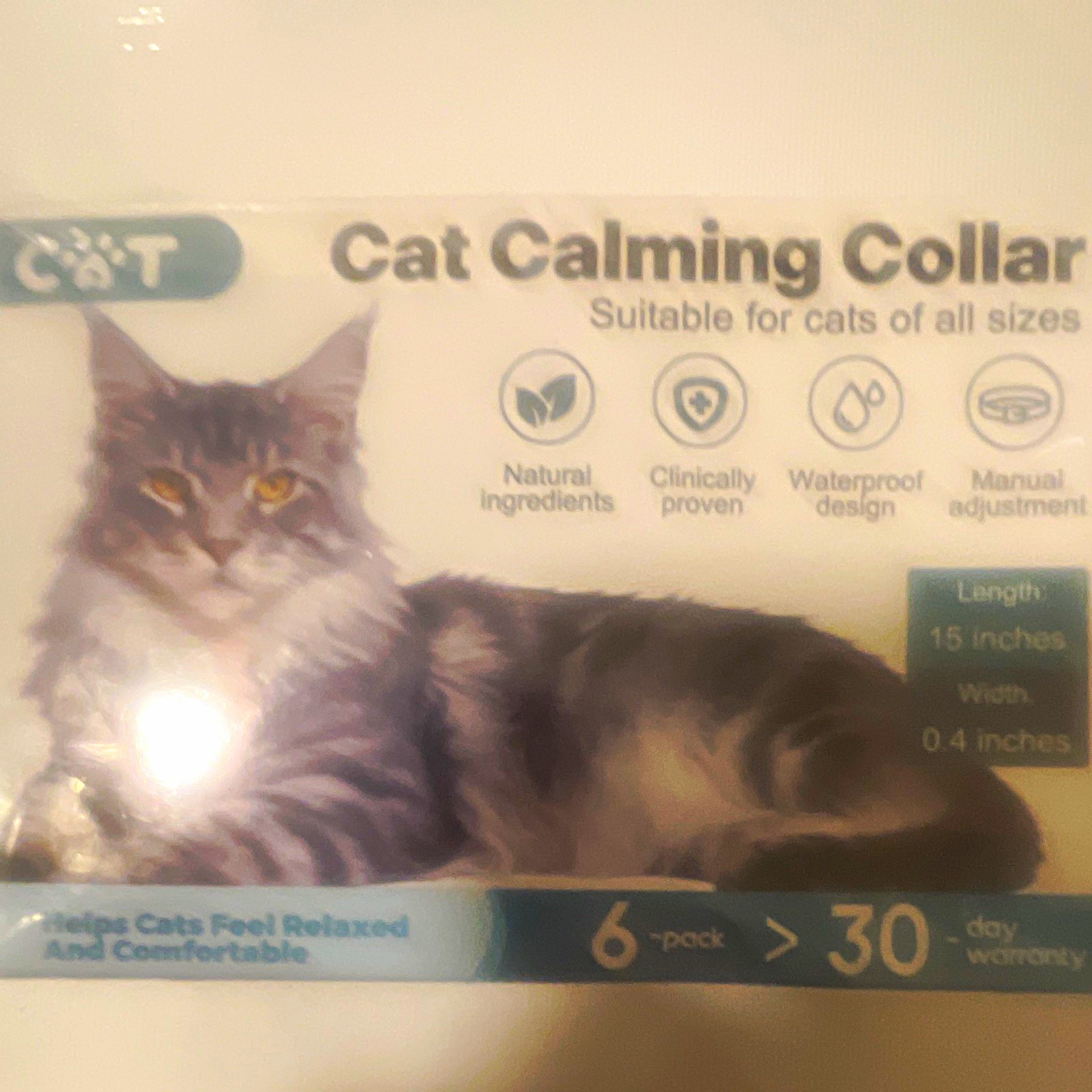 Cat Calming Collar 6-Pack 15in Length 0.4in Width