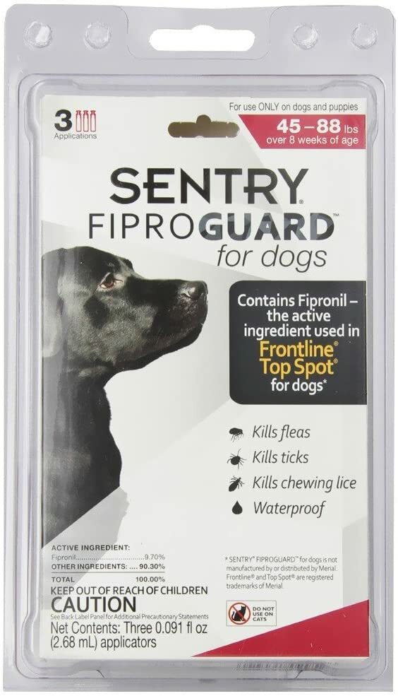Dog Flea And Tick Lice Treatment Control Medicine For Large Dogs 45 to 88 Lbs