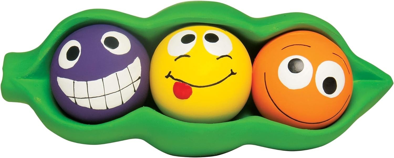 Three Peas in a Pod Squeaky Dog Toy, 7.5 Inches, All Breed Sizes, Indoor Use